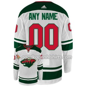 Minnesota Wild Custom Adidas Wit Authentic Shirt - Mannen